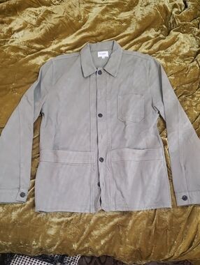 Men's Sage Green Utility Shirt Jacket - Minimal Workwear - Octobre-Editions Will